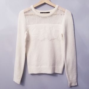 Ivory Lace See-through Pullover Sweater Top S